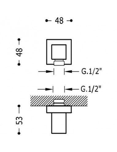Codo Con Toma A Pared Para Flexo De Ducha TRES