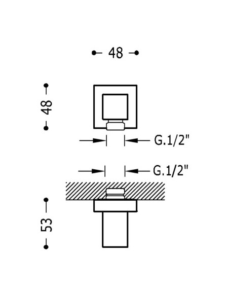 Codo Con Toma A Pared Para Flexo De Ducha TRES Codo Con Toma A Pared Para Flexo De Ducha TRES