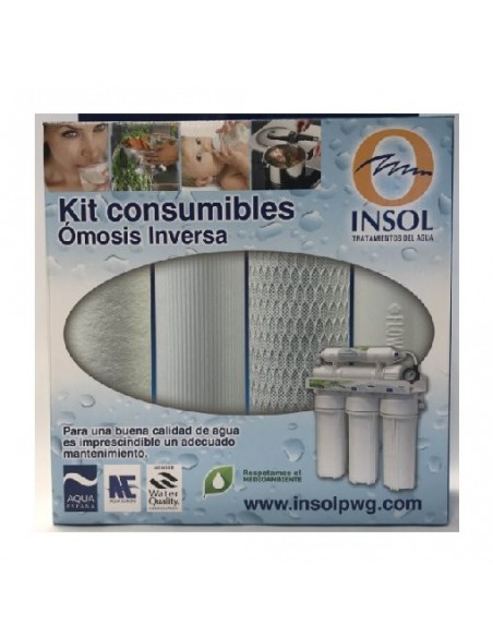 KIT Cartuchos De Repuesto Osmosis Inversa PALLAS (Sedimento + Gac + Block)