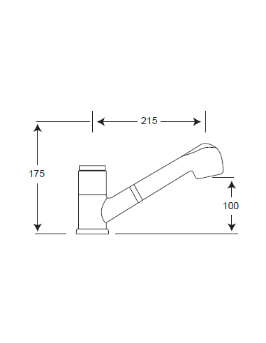 Medidas Grifo Monomando Para Fregadero Con Ducha Extraíble Medical