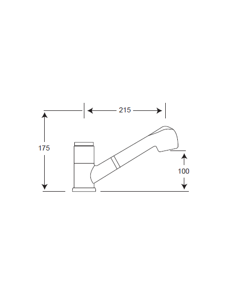 Medidas Grifo Monomando Para Fregadero Con Ducha Extraíble Medical