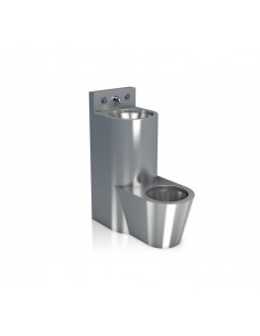 Compacto Lavamanos-Inodoro Izquierda Mural Antivandálico Inox 304 Satinado GENWEC