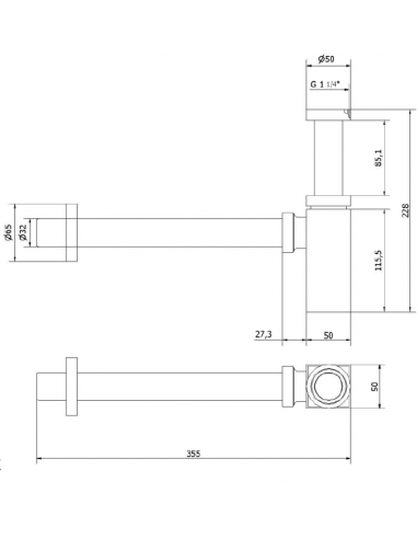 Sifón De Botella Para Lavabo Y Bidé 1 1/4" GENWEC