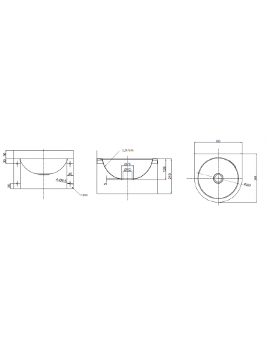 Lavamanos Mural Redondo Inox Satinado GENWEC