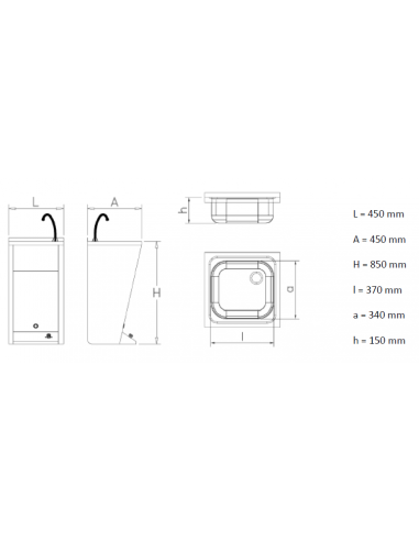 Lavamanos De Dos Agua Registrable Con Pedestal GENWEC