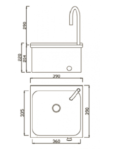 Lavamanos Mural De Un Agua Activado Con Rodilla GENWEC 2