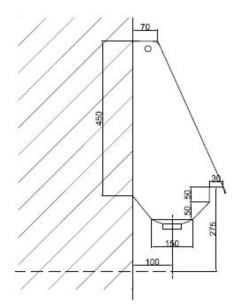 Urinario Colectivo Pared Inox Satinado 1 200 Mm GENWEC 2