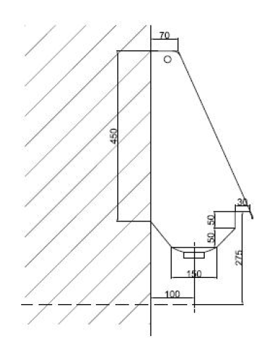 Urinario Colectivo A Pared Inox 304 Satinado 1 200 Mm GENWEC