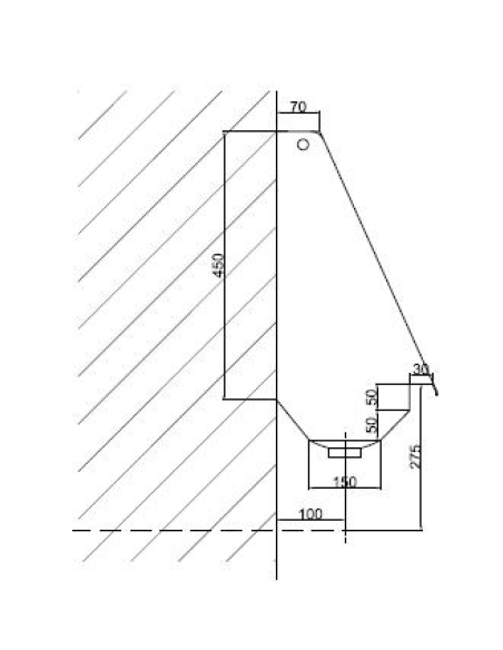 Urinario Colectivo A Pared Inox 304 Satinado 1 200 Mm GENWEC