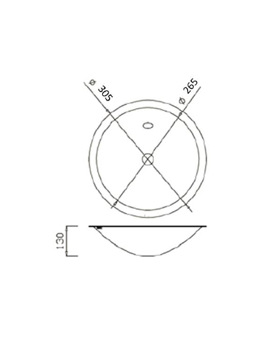 Lavamanos Circular De Encimera Ala Plana GENWEC