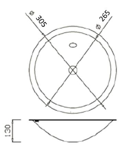 Lavamanos Circular Para Encimera Con Rebosadero Ala Curvada GENWEC 2