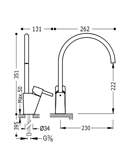 Grifo Monomando De fregadero vertical ALPLUS  - serie ALPLUS Grifo Monomando De fregadero vertical ALPLUS  - serie ALPLUS