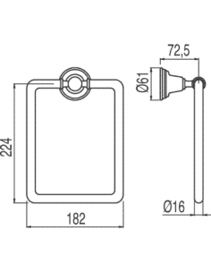Toallero Anilla Rectangular Serie RETRO-TRES 2