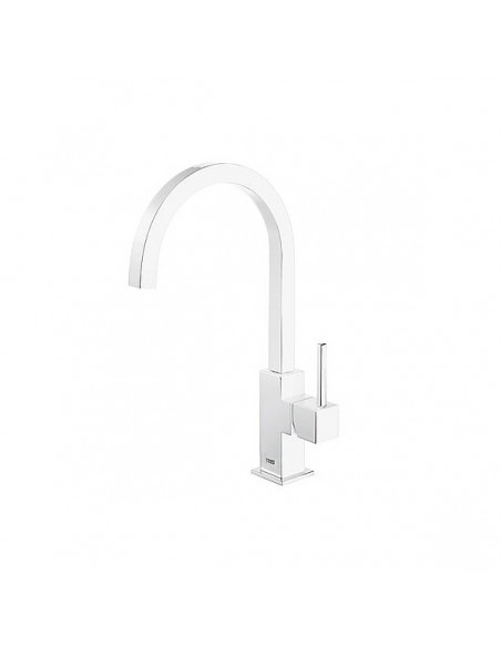 Vertical Sink Mixer Tap With Curved Spout Curvo CUADRO TRES