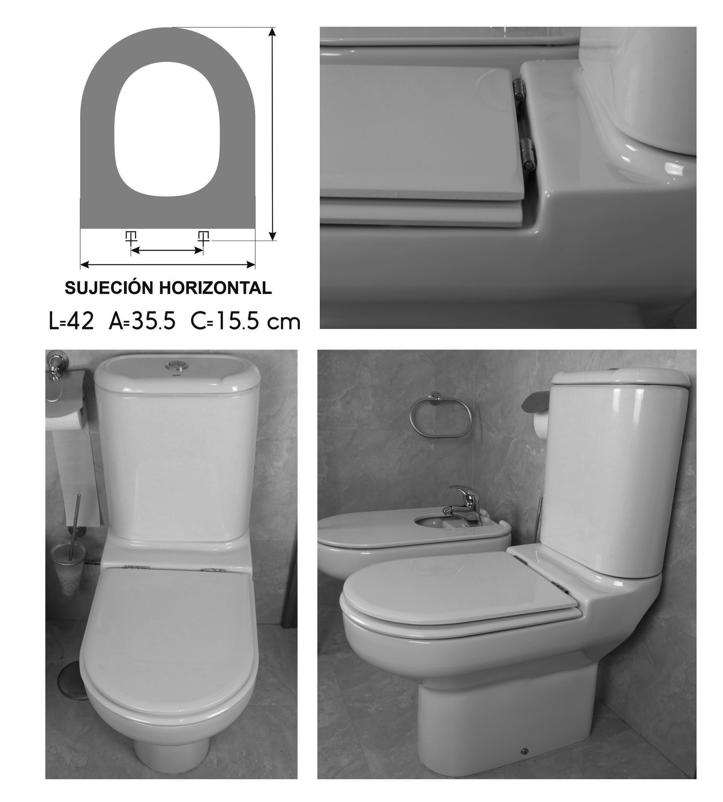 Tapa WC Gala Marina Horizontal adaptable en Resiwood - Tapadelwater